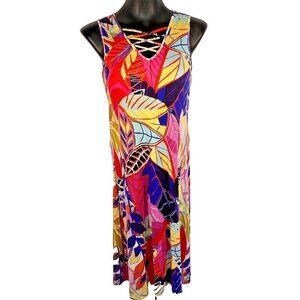 Spense - Women's S Maxi Dress Sleeveless Multi Color Tropical Print Stretchy